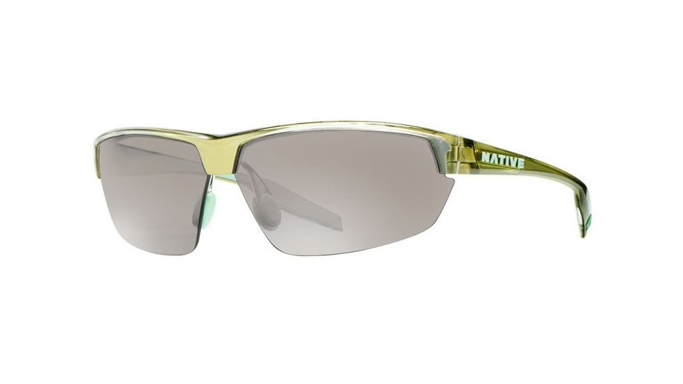 Native Eyewear Hardtop Ultra Sunglasses,Metallic Fern Frame,Silver Reflex Lens,Polarized,171 391 528
