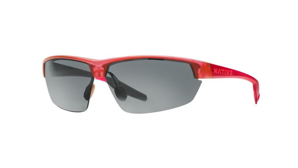 Native Eyewear Hardtop Ultra Sunglasses,Red Frost Frame,Gray Lens,Polarized,171 392 523