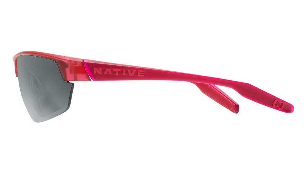 Native Eyewear Hardtop Ultra Sunglasses,Red Frost Frame,Gray Lens,Polarized,171 392 523