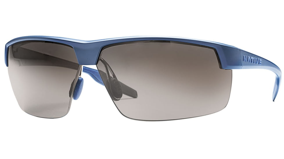 Native Eyewear Hardtop Ultra XP Sunglasses,Steel Blue Frame,Silver Reflex Gray Lens,Polarized,182 304 528