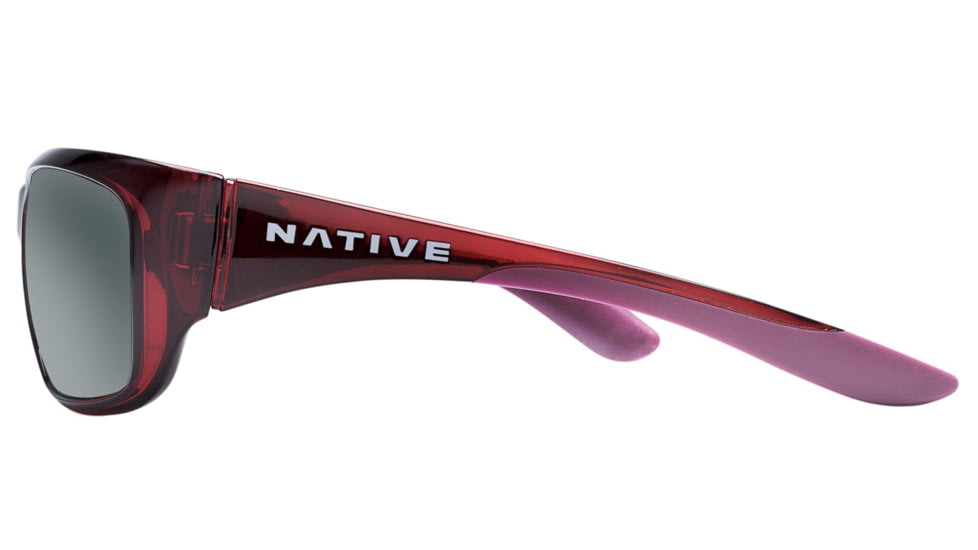 Native Eyewear Kannah Sunglasses,Crimson Frame,Gray Lens,Polarized,178 399 523
