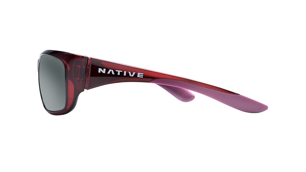 Native Eyewear Kannah Sunglasses,Crimson Frame,Gray Lens,Polarized,178 399 523