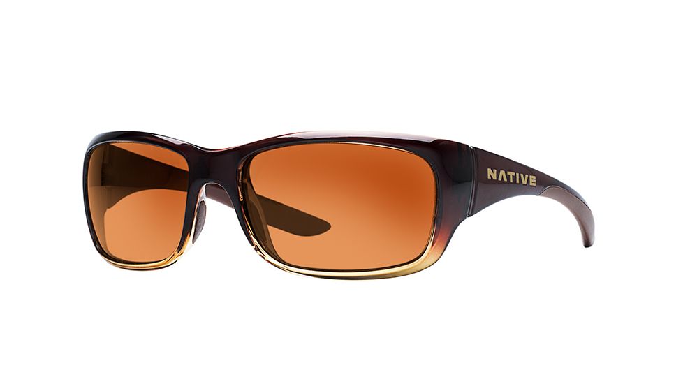Native Eyewear Kannah Sunglasses,Stout Fade Frame,Brown Lens,Polarized,178 383 524