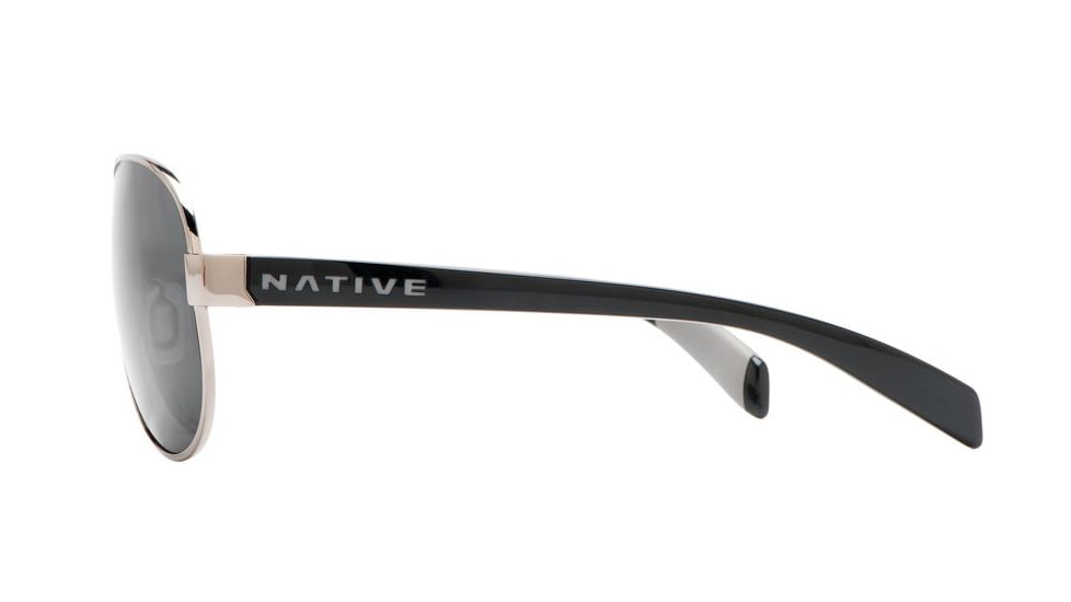 Native Eyewear Patroller Sunglasses,Chrome/Iron Frame,Gray Lens,Polarized,175 377 523