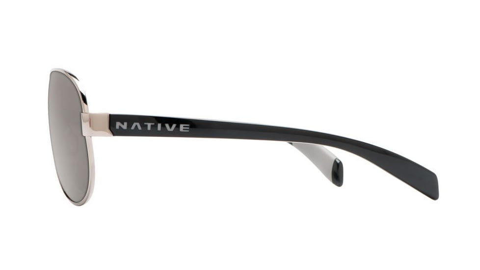 Native Eyewear Patroller Sunglasses,Chrome/Iron Frame,Silver Reflex Lens,Polarized,175 377 528