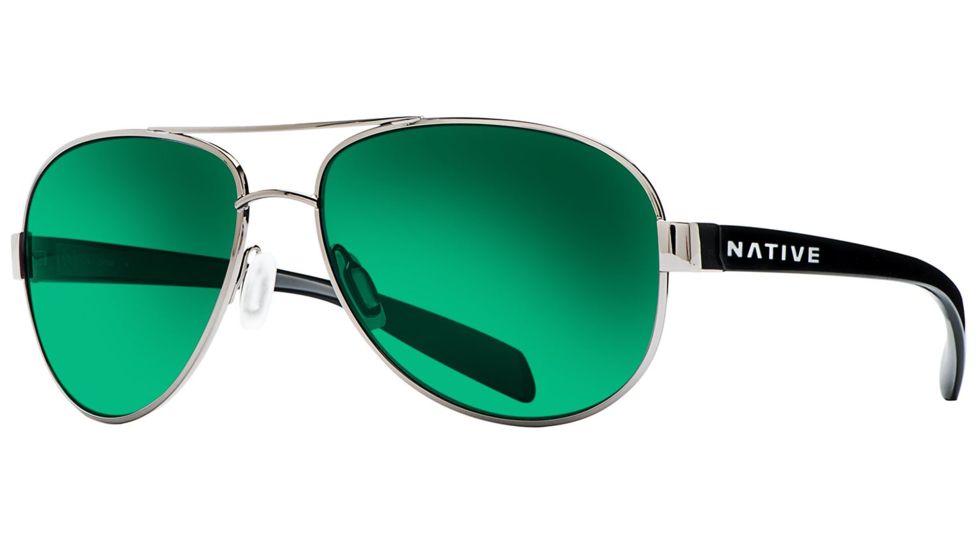 Native Eyewear Patroller Sunglasses,Gunmetal/Iron Frame,Green Reflex Lens,Polarized,175 382 529