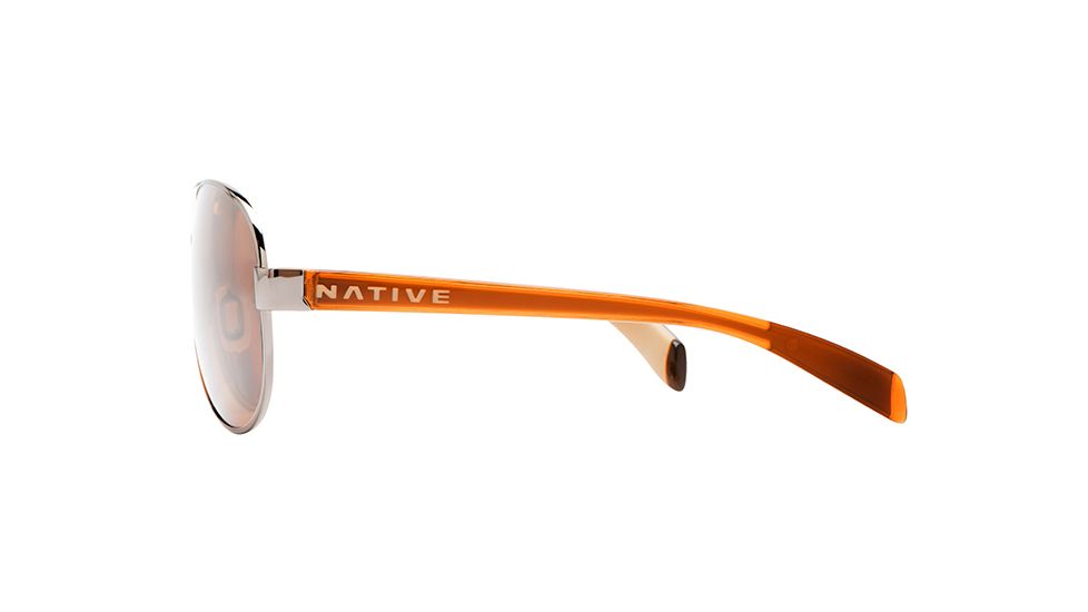 Native Eyewear Patroller Sunglasses,Chrome/Crystal Brown Frame,Brown Lens,Polarized,175 397 524