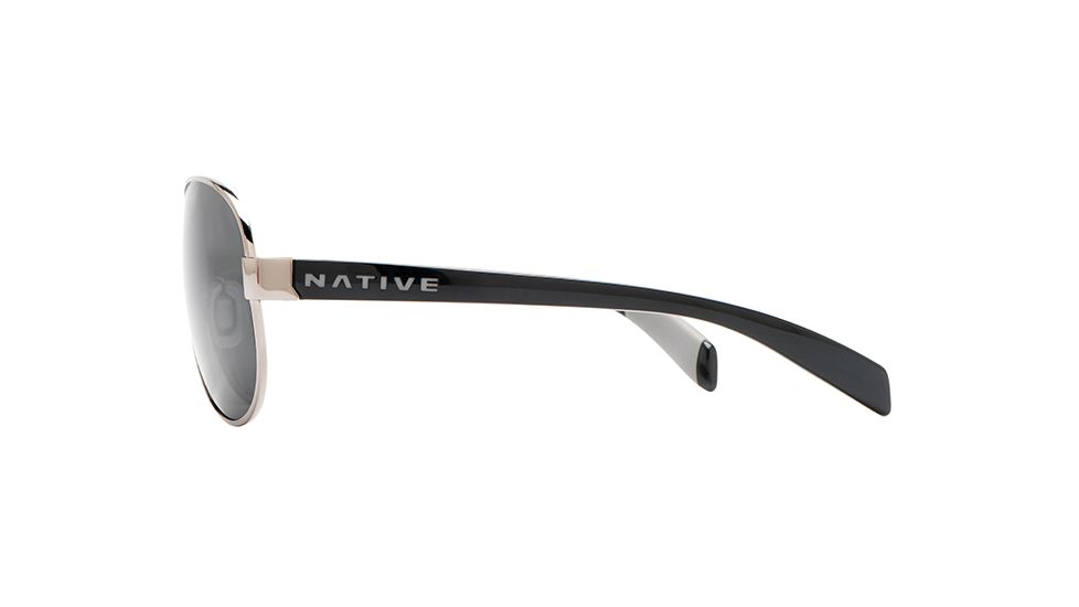 Native Eyewear Patroller Sunglasses,Chrome/Iron Frame,Gray Lens,Polarized,175 377 523