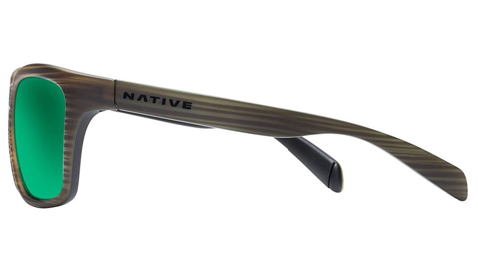 Native Eyewear Penrose Sunglasses,Wood/Black Frame,Green Reflex Brown Lens,Polarized,179 903 529