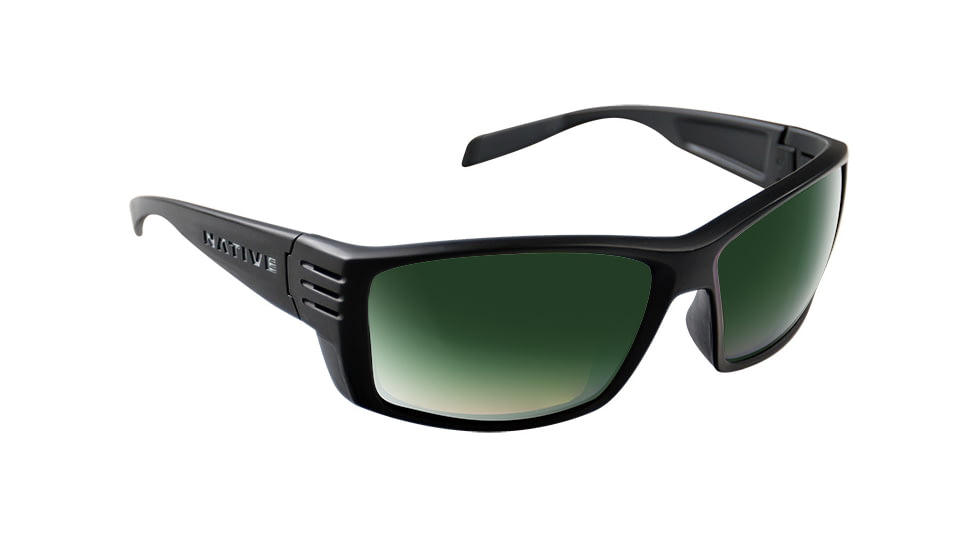 Native Eyewear Raghorn, Matte Black Frame, Green Reflex Lens, 199 302 529
