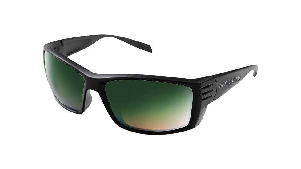 Native Eyewear Raghorn, Matte Black Frame, Green Reflex Lens, 199 302 529