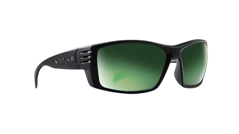 Native Eyewear Raghorn, Matte Black Frame, Green Reflex Lens, 199 302 529