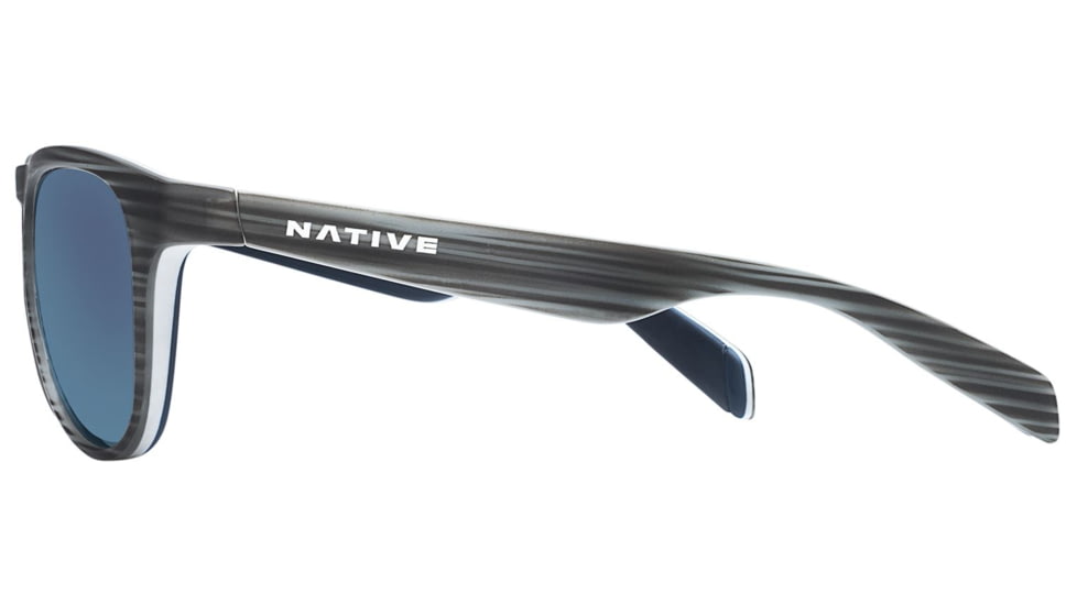 Native Eyewear Sanitas Sunglasses,Driftwood/White/Blue Frame,Blue Reflex Gray Lens,Polarized,180 908 526