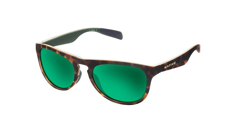 Native Eyewear Sanitas Sunglasses,Desert Tort/Yellow/Green Frame,Green Reflex Brown Lens,Polarized,180 909 529