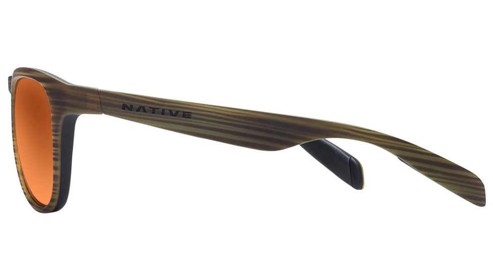 Native Eyewear Sanitas Sunglasses,Wood/Black Frame,Bronze Reflex Brown Lens,Polarized,180 903 527