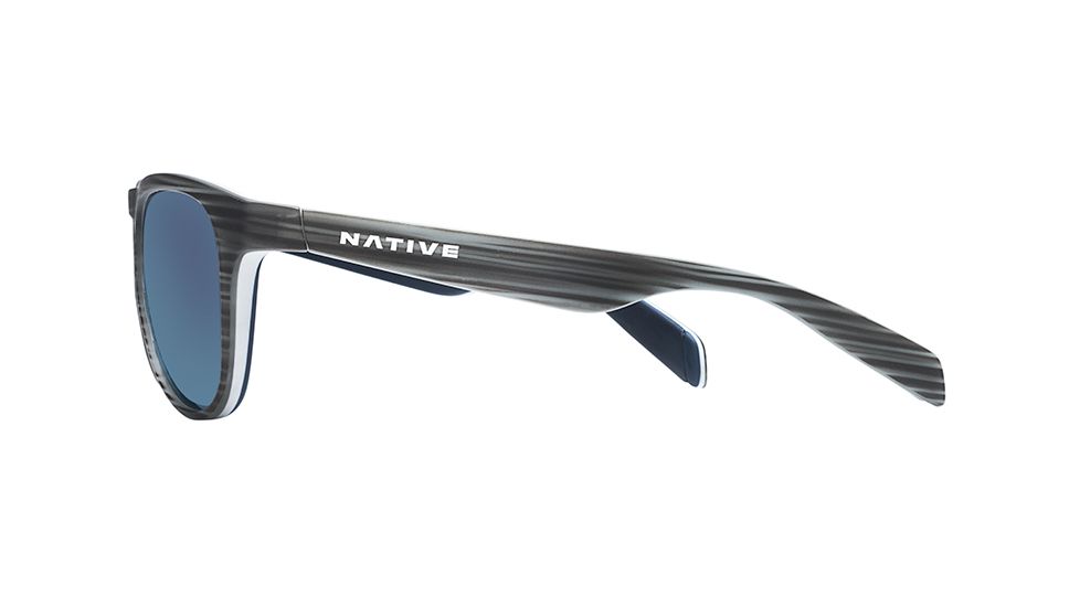 Native Eyewear Sanitas Sunglasses,Driftwood/White/Blue Frame,Blue Reflex Gray Lens,Polarized,180 908 526
