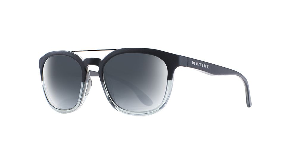 Native Eyewear Sixty-Six Progressive Prescription Sunglasses, Matte Black / Crystal Frame, Polarized, 192 934 528PR