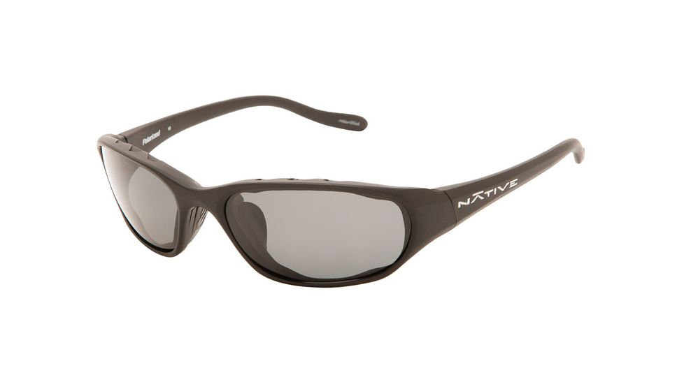 Native Eyewear Throttle Sunglasses,Asphalt Frame,Gray Lens,Polarized,124 302 502