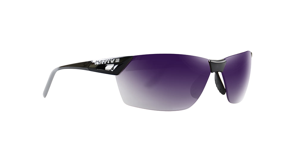 Native Eyewear Vigor AF, Gloss Black Frame, Violet Reflex Lens, 194 300 531