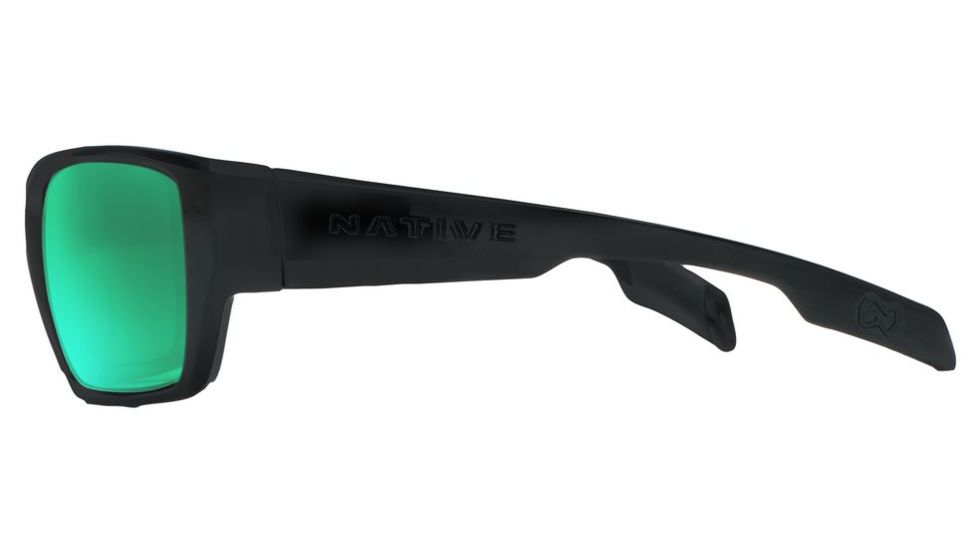 Native Eyewear Ward Sunglasses,Asphalt Frame,Green Reflex Lens,Polarized,173 302 529
