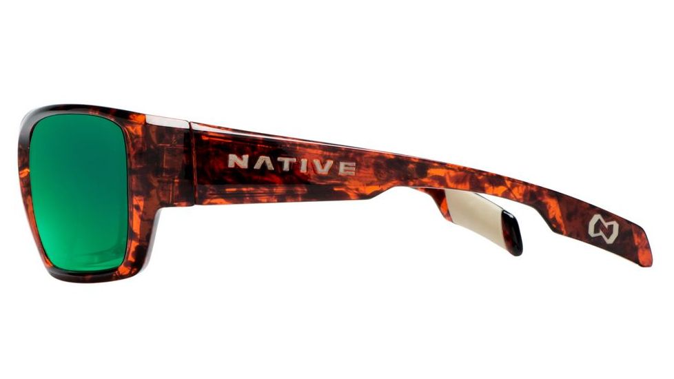 Native Eyewear Ward Sunglasses,Maple Tort Frame,Green Reflex Lens,Polarized,173 342 529