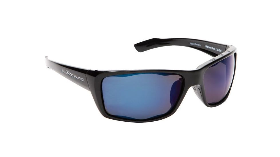 Native Eyewear Wazee Sunglasses, Iron Frame, Blue Reflex Gray Lens, Polarized, 135 300 519