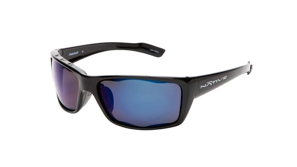 Native Eyewear Wazee Sunglasses, Iron Frame, Blue Reflex Gray Lens, Polarized, 135 300 519