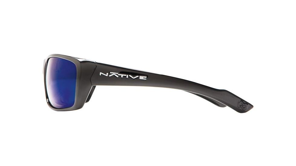Native Eyewear Wazee Sunglasses, Iron Frame, Blue Reflex Gray Lens, Polarized, 135 300 519
