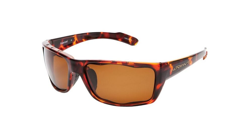 Native Eyewear Wazee Sunglasses, Maple Tort Frame, Brown Lens, Polarized, 135 342 515