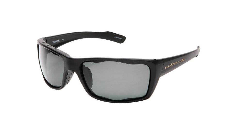 Native Eyewear Wazee Sunglasses,Asphalt Frame,Gray Lens,Polarized,135 302 502