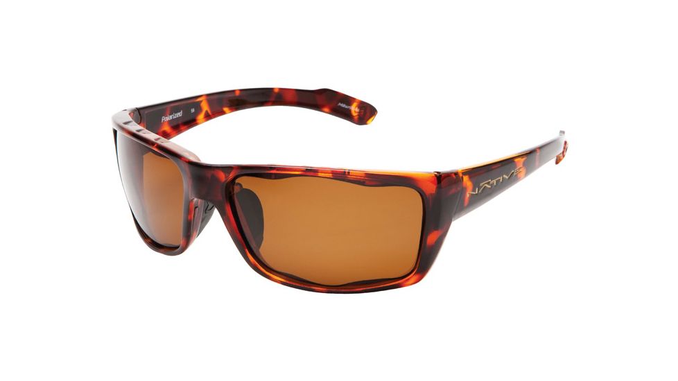 Native Eyewear Wazee Sunglasses,Maple Tort Frame,Brown Lens,Polarized,135 342 515