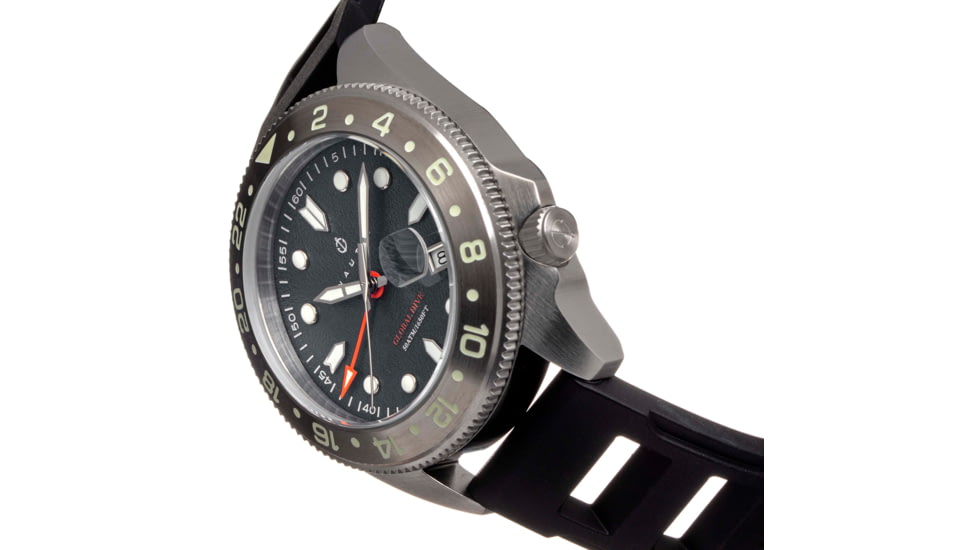 Nautis Nautis Global Dive Rubber-Strap Watch w/Date, Grey, One Size, 18093R-B