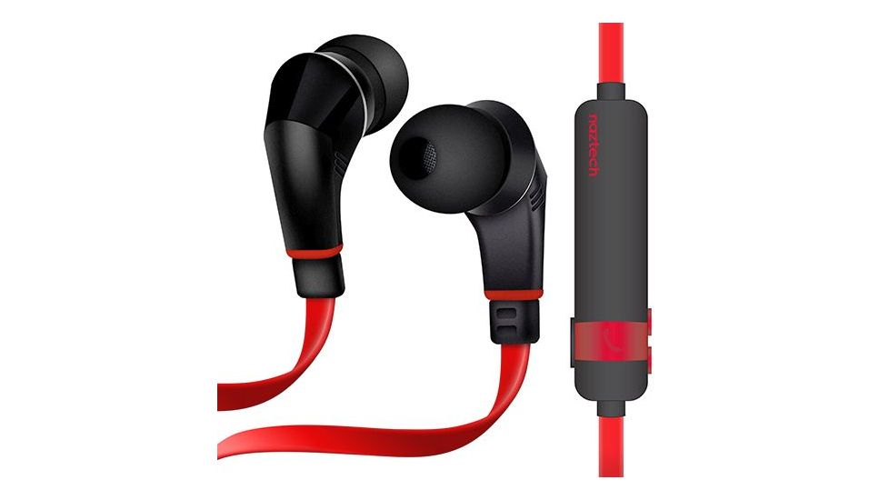 Naztech NX80w Wireless Sports Earphones, Red/Black, Red/Black, 1 Year Limited Warranty, NAZ-38973