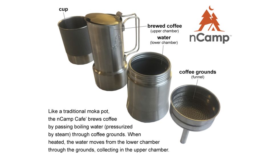 nCamp Cafe, Silver, Small, NCM10ESUS