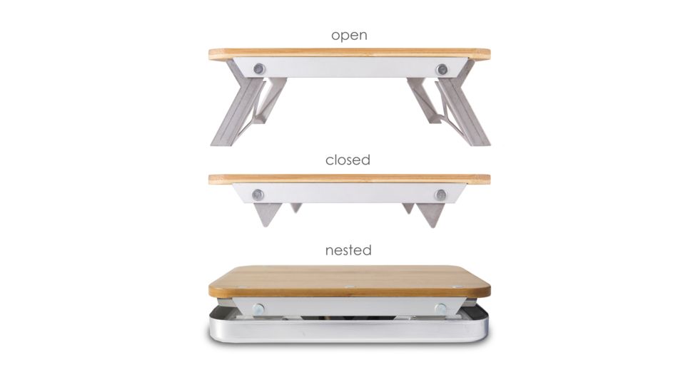 nCamp Prep Surface, Silver/Wood, Small, NPR09CBUS