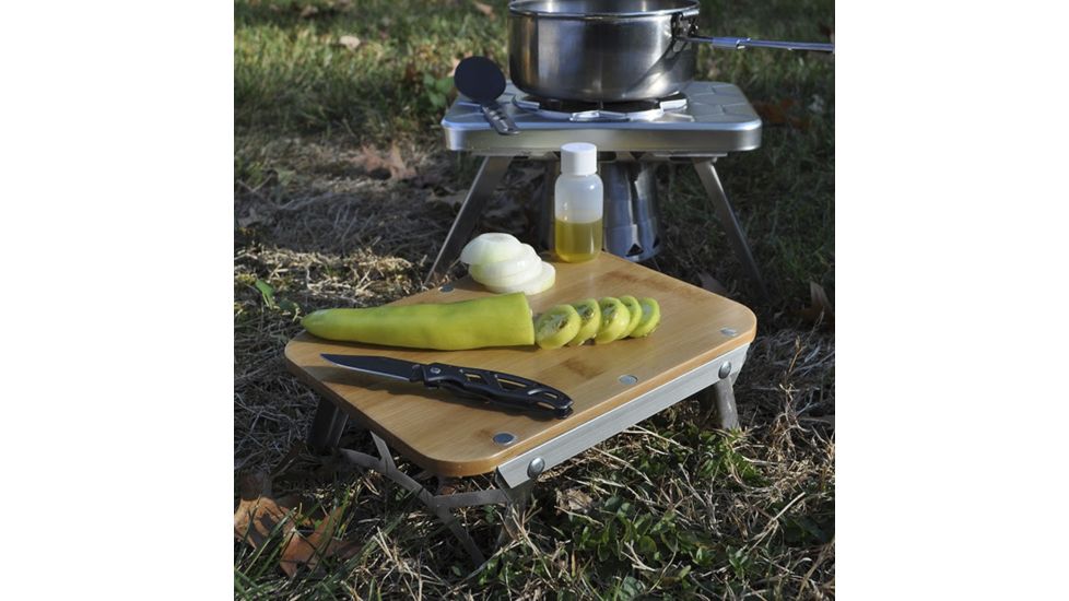 nCamp Prep Surface, Silver/Wood, Small, NPR09CBUS