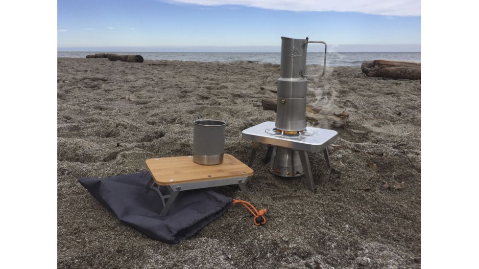 nCamp Prep Surface, Silver/Wood, Small, NPR09CBUS