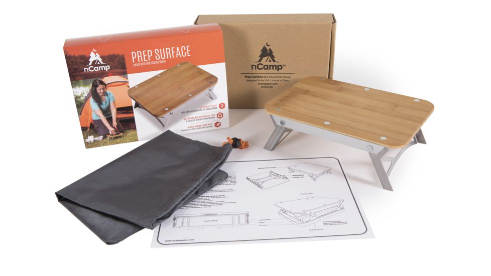 nCamp Prep Surface, Silver/Wood, Small, NPR09CBUS
