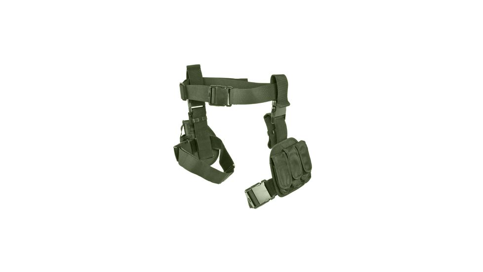 Ncstar 3pcs Drop Leg Gun Holster And Magazine Holder Green Cv2908g