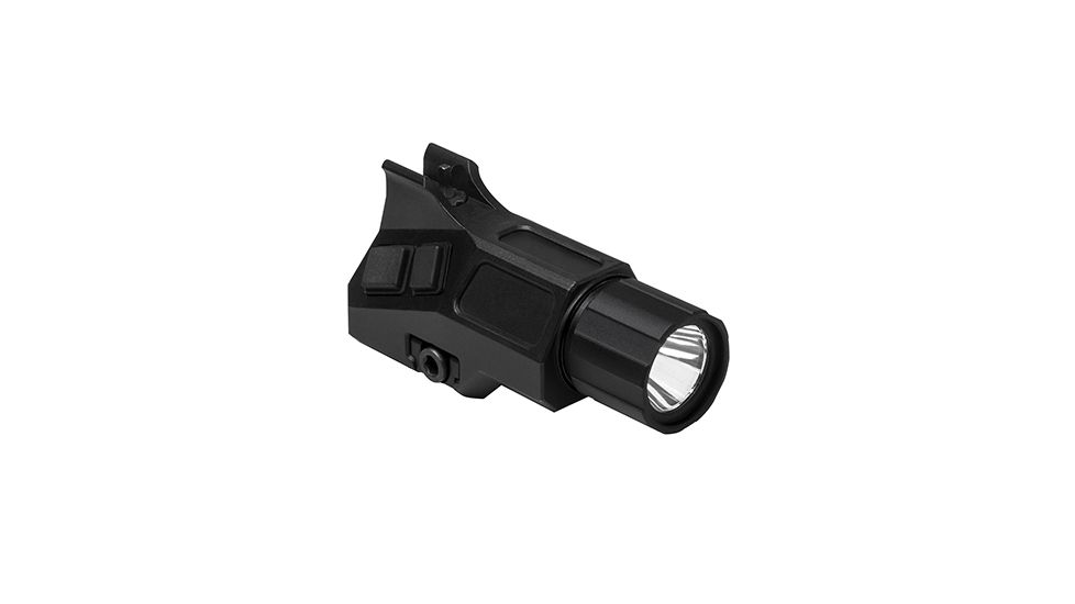 NcSTAR Ar-15/M4 LED Flashlight w/ A2 Iron Front Sight Post, CR123A, White, 200 Lumens, Black, VAFLFSP