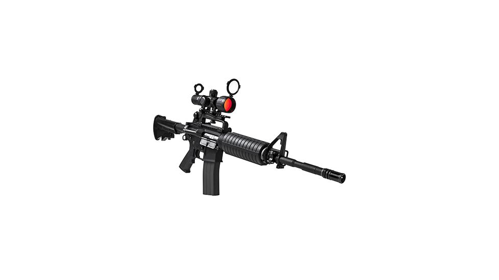 NcSTAR AR Combo/Carry Handle Adapter/3-9X42 Rubber Compact Rifle Scope/Illuminated P4 Sniper Reticle, Black KARHSEECR3942R-A