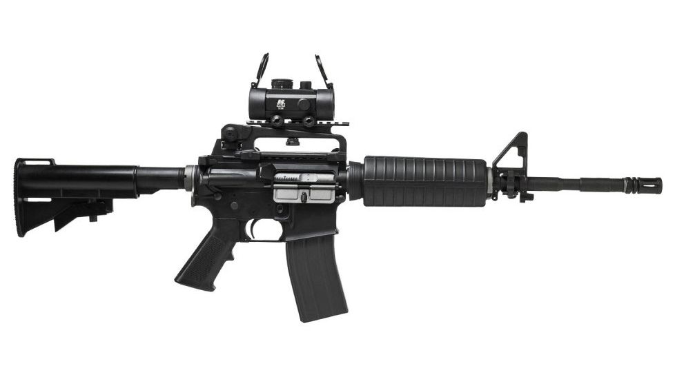 NcSTAR AR Combo/Carry Handle Adapter/Red Reflex Sight w/ Integrated Weaver Mount, Black, KARHDBB130-A