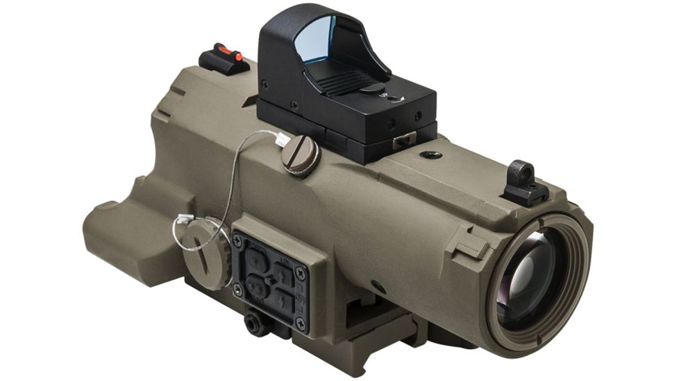 NcSTAR Eco 4X34 Prismatic Scope w/Ddab/Urban Tactical Ret/Blue Illumination/Green Laser w/White/Red Nav Lights, Tan, VECO434QRTR-A