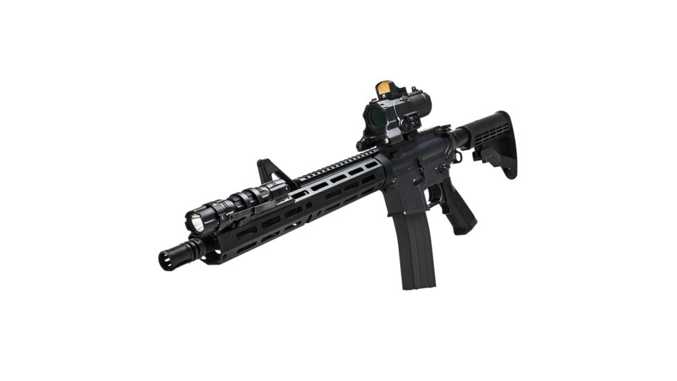 NcSTAR Eco 4X34 Prismatic Scope w/Ddab/Urban Tactical Ret/Blue Illumination/Green Laser w/White/Red Nav Lights, Black, VECO434QRBR-A