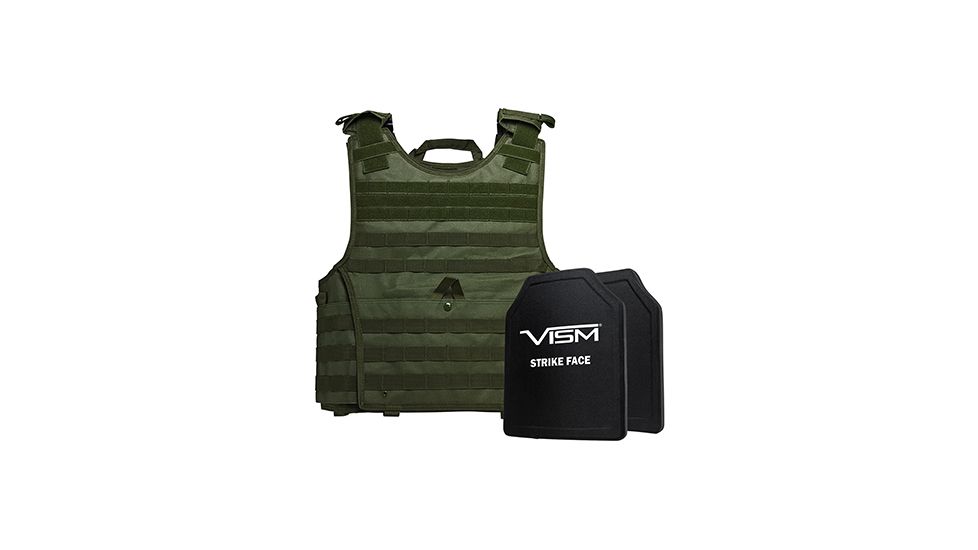 NcSTAR Expert Carrier Vest w/Two 10x12in Shooters Cut Hard PE Ballistic Panels, Green, 2XL BPCVPCVXL2963G-A