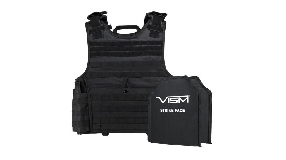 NcSTAR Expert Plate Carrier Vest w/Two 10x12in Rectangle Cut Soft Ballistic Panels, Black, 2XL, BSCVPCVXL2963B-A