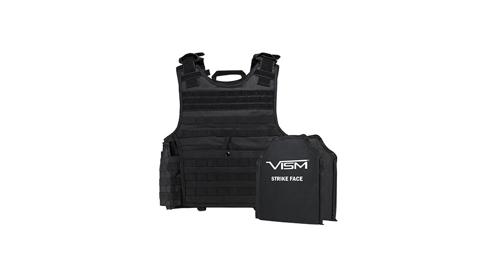 NcSTAR Expert Plate Carrier Vest w/Two 10x12in Rectangle Cut Soft Ballistic Panels, Black, 2XL BSCVPCVXL2963B-A