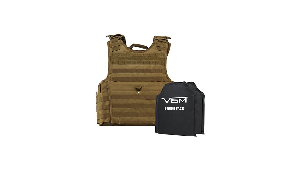NcSTAR Expert Plate Carrier Vest w/Two 10x12in Rectangle Cut Soft Ballistic Panels, Tan, 2XL BSCVPCVXL2963T-A