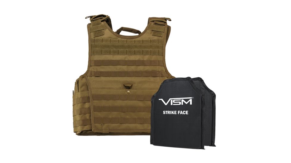 NcSTAR Expert Plate Carrier Vest w/Two 10x12in Rectangle Cut Soft Ballistic Panels, Tan, 2XL, BSCVPCVXL2963T-A