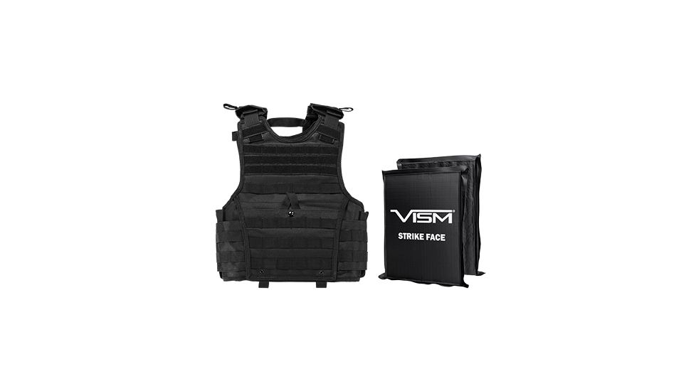 NcSTAR Expert Plate Carrier Vest w/Two 8x10in Rectangle Cut Soft Ballistic Panels, Black, Extra Small - Small BSCVPCVXC2963B-A
